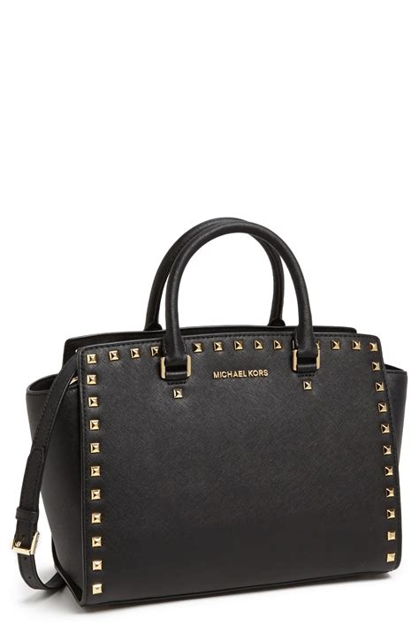 michael kors large studded selma handbag|michael kors saffiano bag.